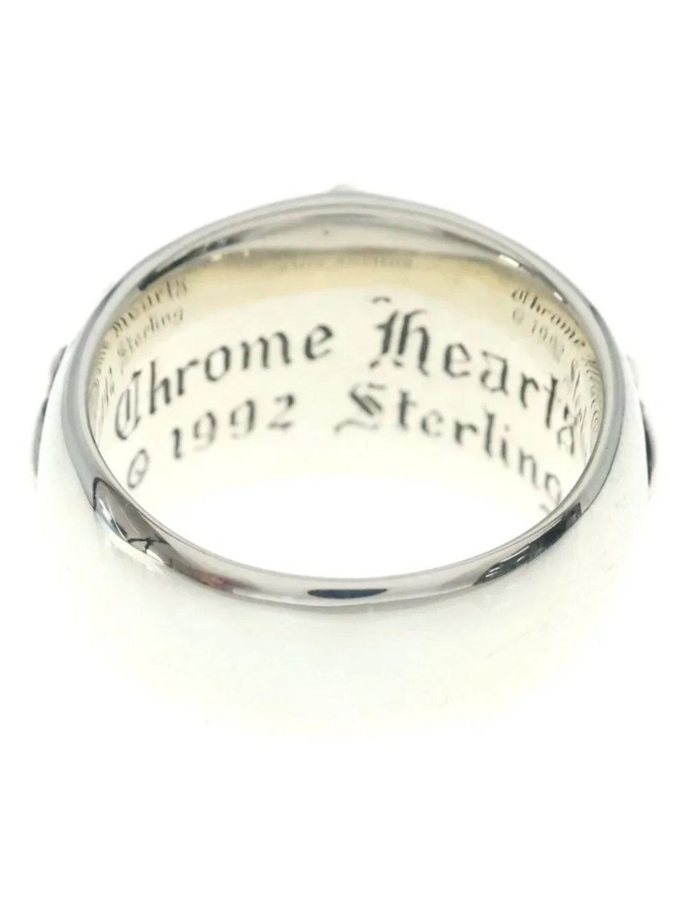 Chrome Hearts Flrl Crs Floral Cross Ring Silver